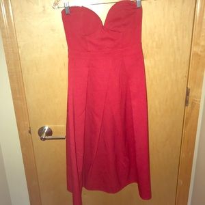 Red midi dress